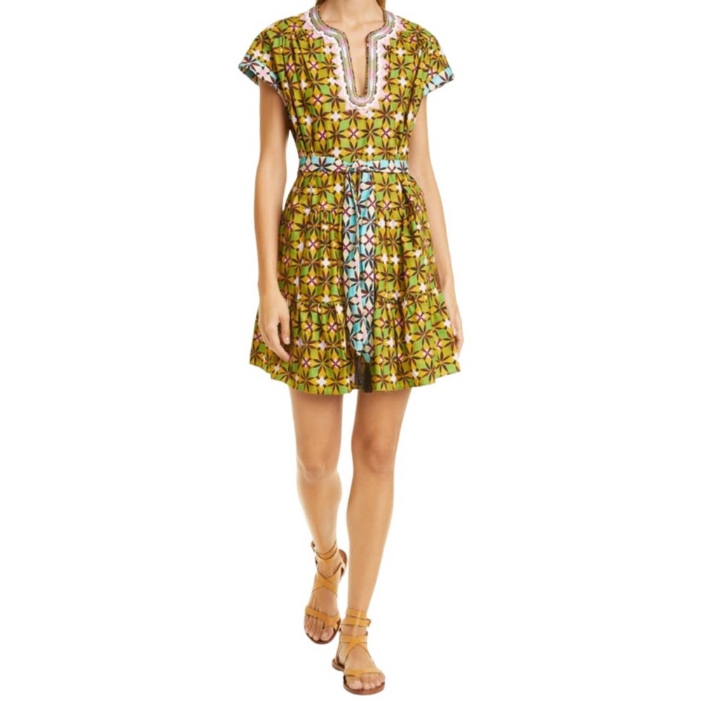 SALONI Ashley Floral Print Cotton Babydoll Minidress